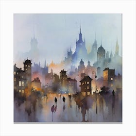 'City At Night' Canvas Print
