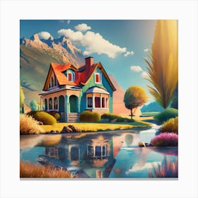 House By The Lake 3 Canvas Print