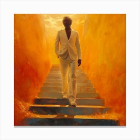 Man On The Stairs Canvas Print
