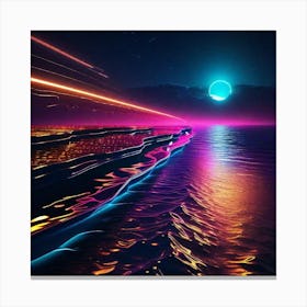 Neon Beach Canvas Print