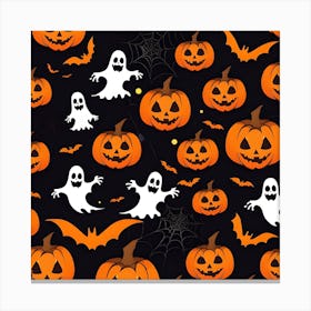 Ghosts And Pumpkins Canvas Print