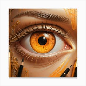 A Futuristic Cyber punk themed Eye Canvas Print