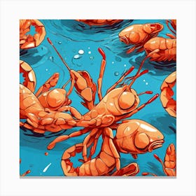 Lobsters In The Water Canvas Print