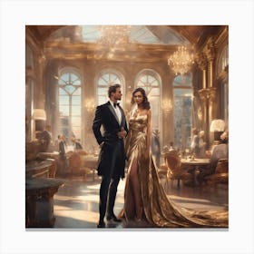 Couple In A Ballroom Canvas Print