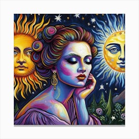 Sun And The Moon 3 Canvas Print