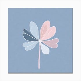 A White And Pink Flower In Minimalist Style Square Composition 614 Canvas Print