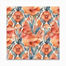 Watercolor Floral Pattern art print 1 Canvas Print