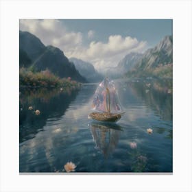 Sailboat In A Lake Canvas Print