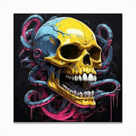 Skull With Tentacles Canvas Print