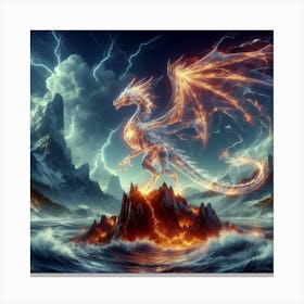 Transparent Fiery Dragon 2 Canvas Print