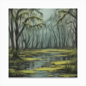 Misty Swamp Canvas Print