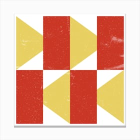Minimalist Playful Geometric Vintage Pattern Art Canvas Print