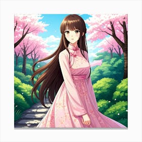 Pretty Anime Girl Canvas Print