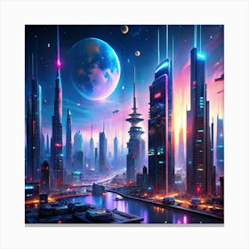 Futuristic City Canvas Print