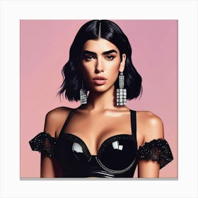 dua lipa art print portrait 1 Canvas Print