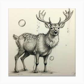 Deer With Bubbles 2 Canvas Print