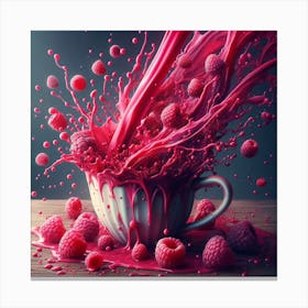 Splash Of Raspberry Juice 1 Canvas Print