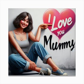 I Love You Mummy 3 Canvas Print