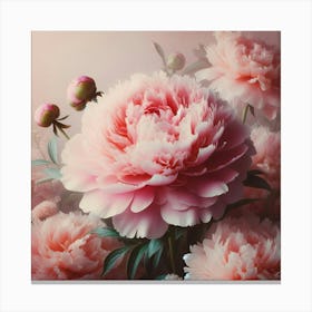 Large pink Peony flower Canvas Print