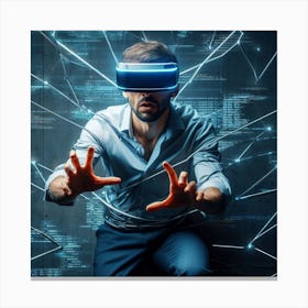 Man With Vr Glasses Canvas Print