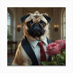 Pug In A Suit Canvas Print