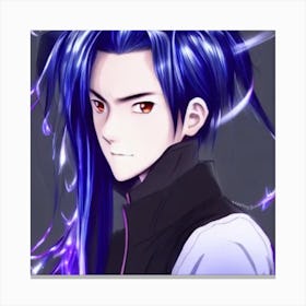 Anime Character With Blue Hair Pretty Anime Characters Canvas Print