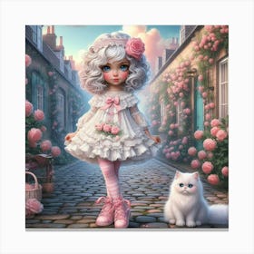 Little Girl In Pink 3 Canvas Print