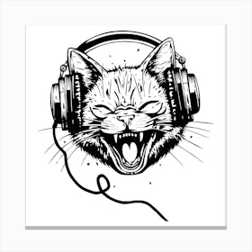 Cat With Headphones 1 Leinwandbild