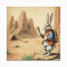 Rabbit In The Desert 10 Canvas Print