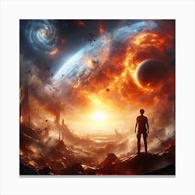 Space Man In Space Canvas Print