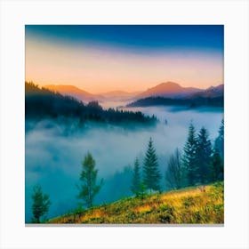 Sunrise In The Mountains Canvas Print