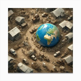 Earth In A Village Canvas Print