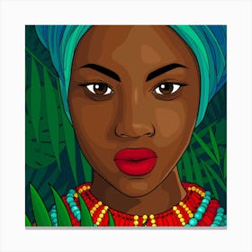 African Woman In A Turban Canvas Print