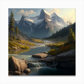 Natural Landscape Painting Canvas Print