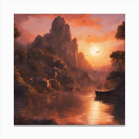 0 The Most Beautiful Sunset Esrgan V1 X2plus Canvas Print