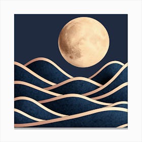 Moon And Waves 19 Canvas Print