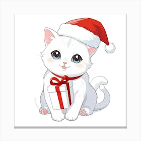 Santa Cat Canvas Print