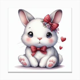 Rabbit Valentine's day 1 Canvas Print