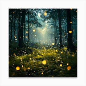 A Dreamy Land Of Fireflies Canvas Print