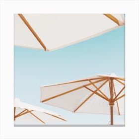 White Beach Umbrellas Canvas Print