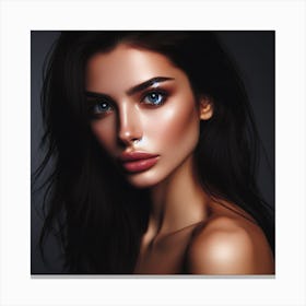 Beautiful Woman With Blue Eyes 2 Canvas Print