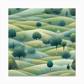 Landscape With Trees 3 Canvas Print