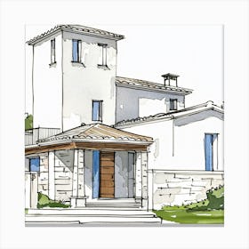 Mediterranean House Design Canvas Print