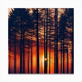 Sunset In The Forest 7 Canvas Print