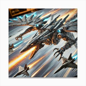 Mecha Draco Aerial Dash Iron Commonwealth Canvas Print