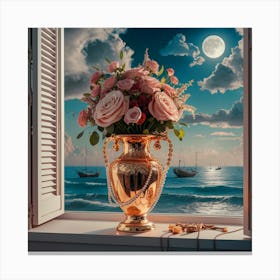 Vase By The Sea Canvas Print