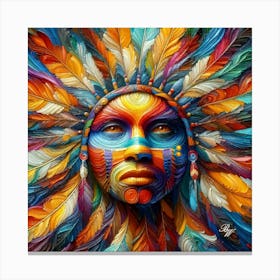 Native American Abstract Head Bust 2 Copy Canvas Print