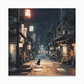 City At Night in tokyo Canvas Print