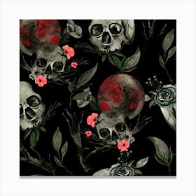 Skulls And blood moons Canvas Print