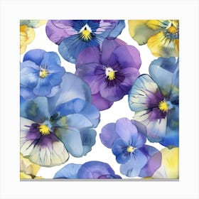 Pansies Seamless Pattern 1 Canvas Print